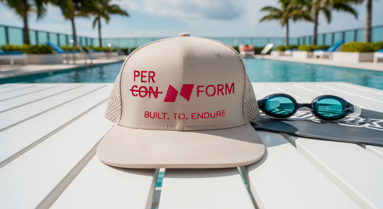 FORM Performance Gym Hat– Beige and Red Training Cap
