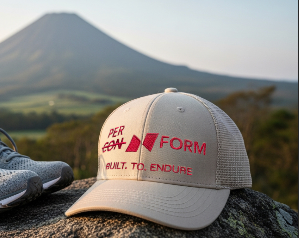 FORM Performance Gym Hat– Beige and Red Training Cap